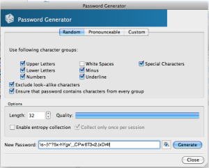 KeePassX Password Generator Utility