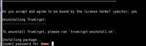 TrueCrypt Linux Install sudo prompt